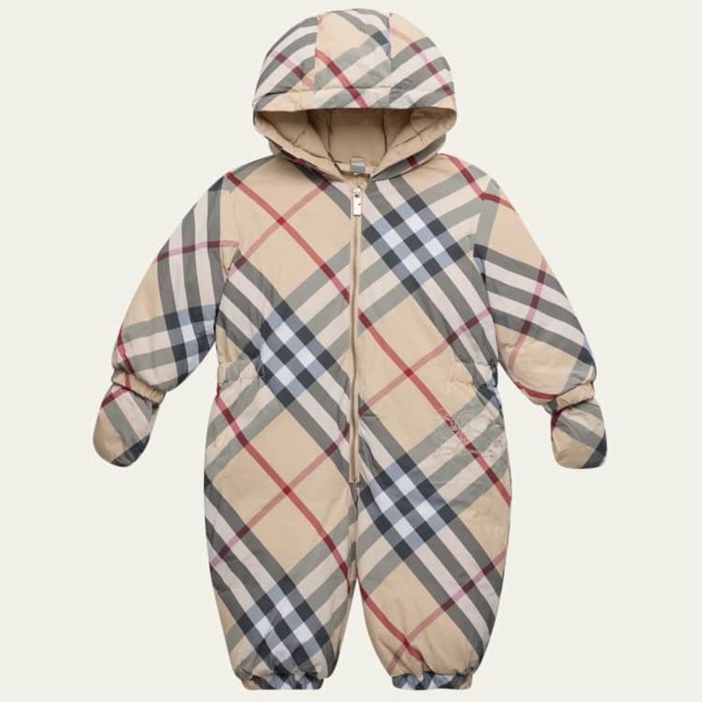 Burberry Baby Girl Beige Check Puffer Jacket